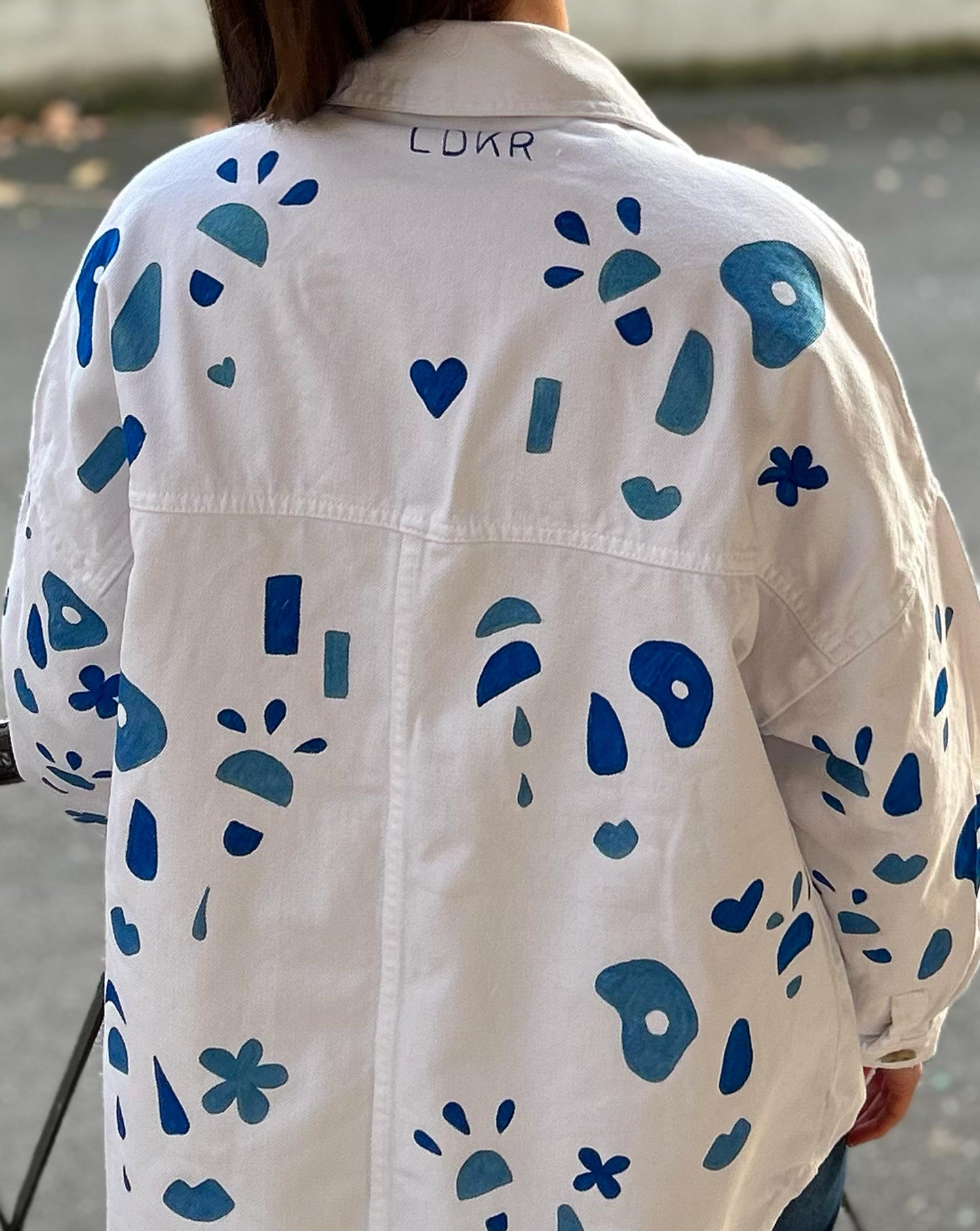 Veste "L'Océan des Visages" - Motif Abstrait Peint à la Main - Taille M (femme)